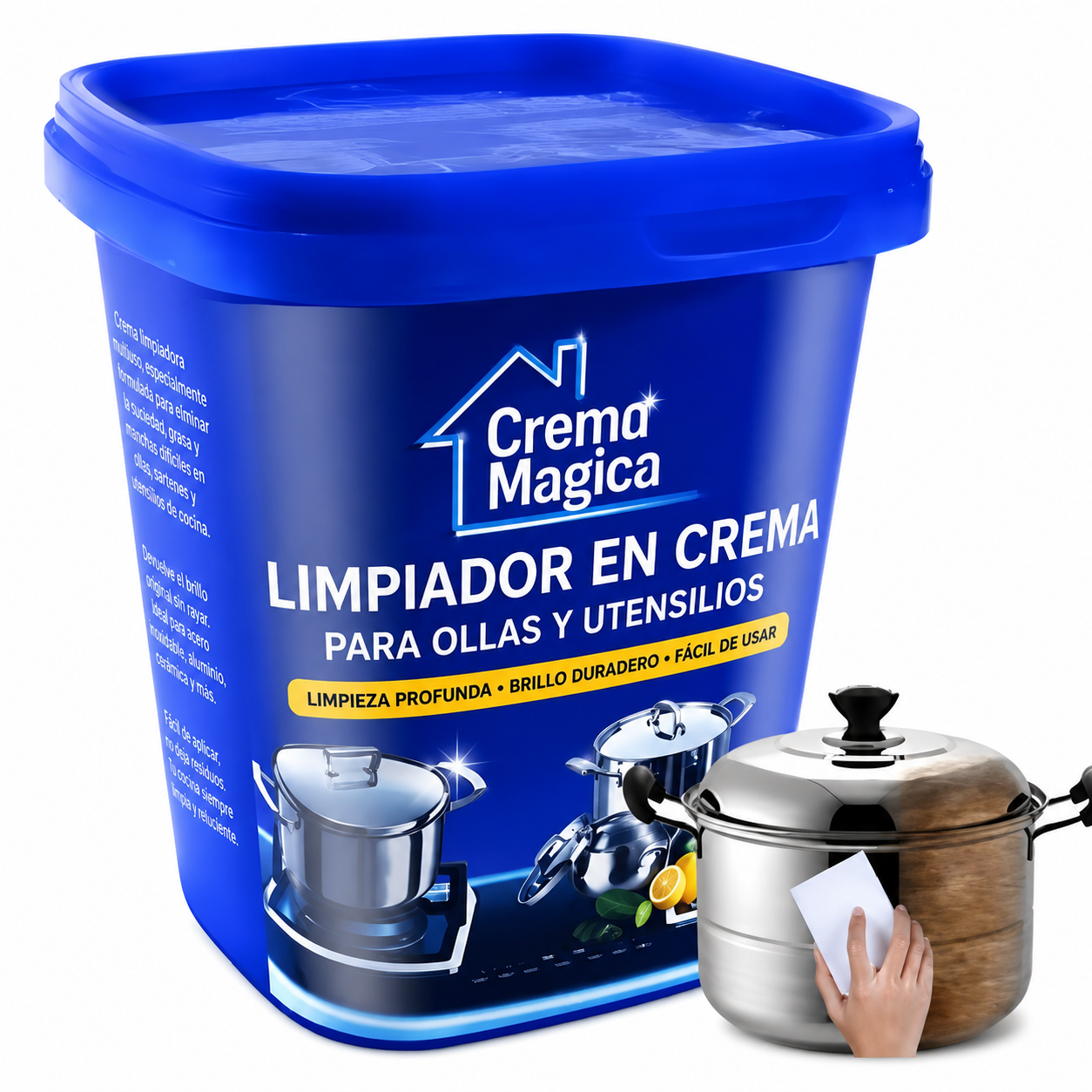 Pack 3 Cremas Mágica™ - Limpieza Profunda para Ollas y Acero Inoxidable - 500g cada una