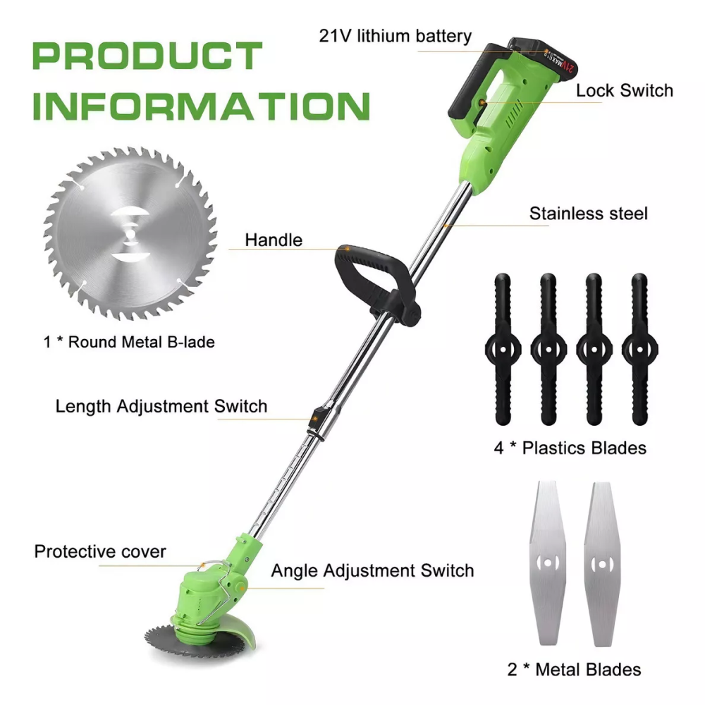 Podadora Cortacésped Inalámbrica Profesional + Batería 96V de Regalo y Accesorios