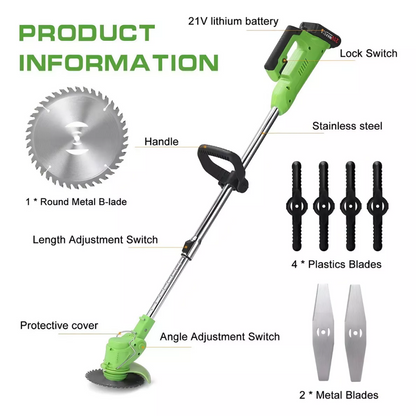 Podadora Cortacésped Inalámbrica Profesional + Batería 96V de Regalo y Accesorios