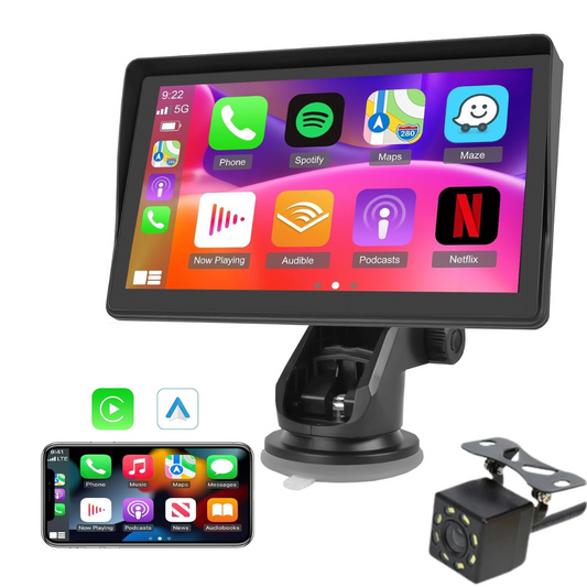 Pantalla Smart CarPro™ - Con Apple CarPlay y Android Auto + Cámara de Reversa de Regalo