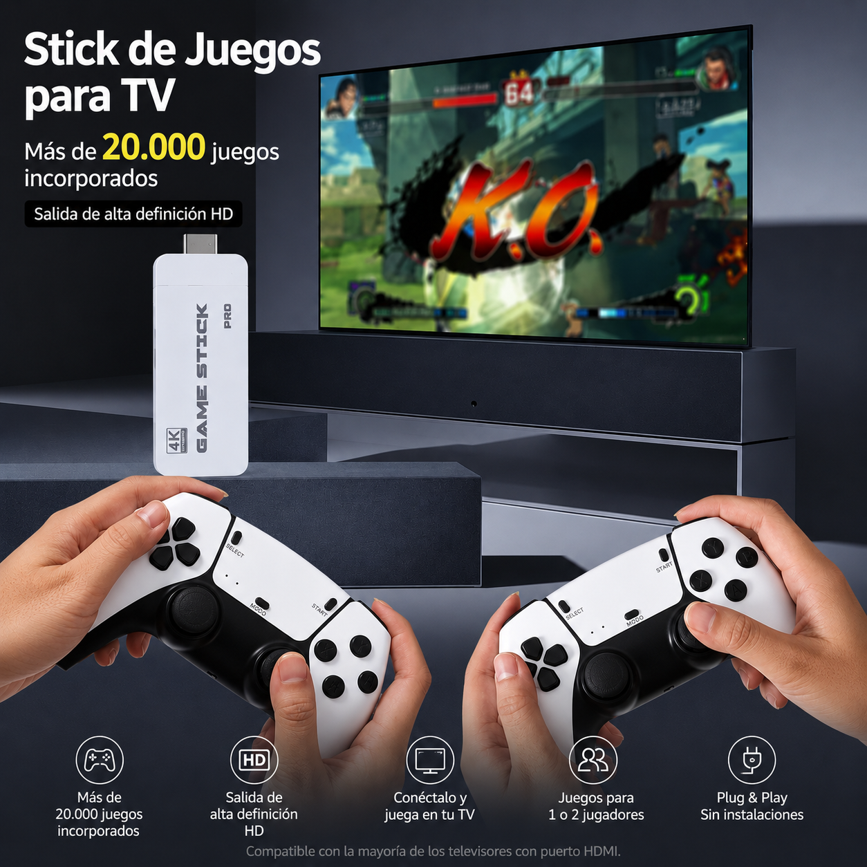 Consola Retro 4K con 23 Emuladores y Más de 20.000 Juegos