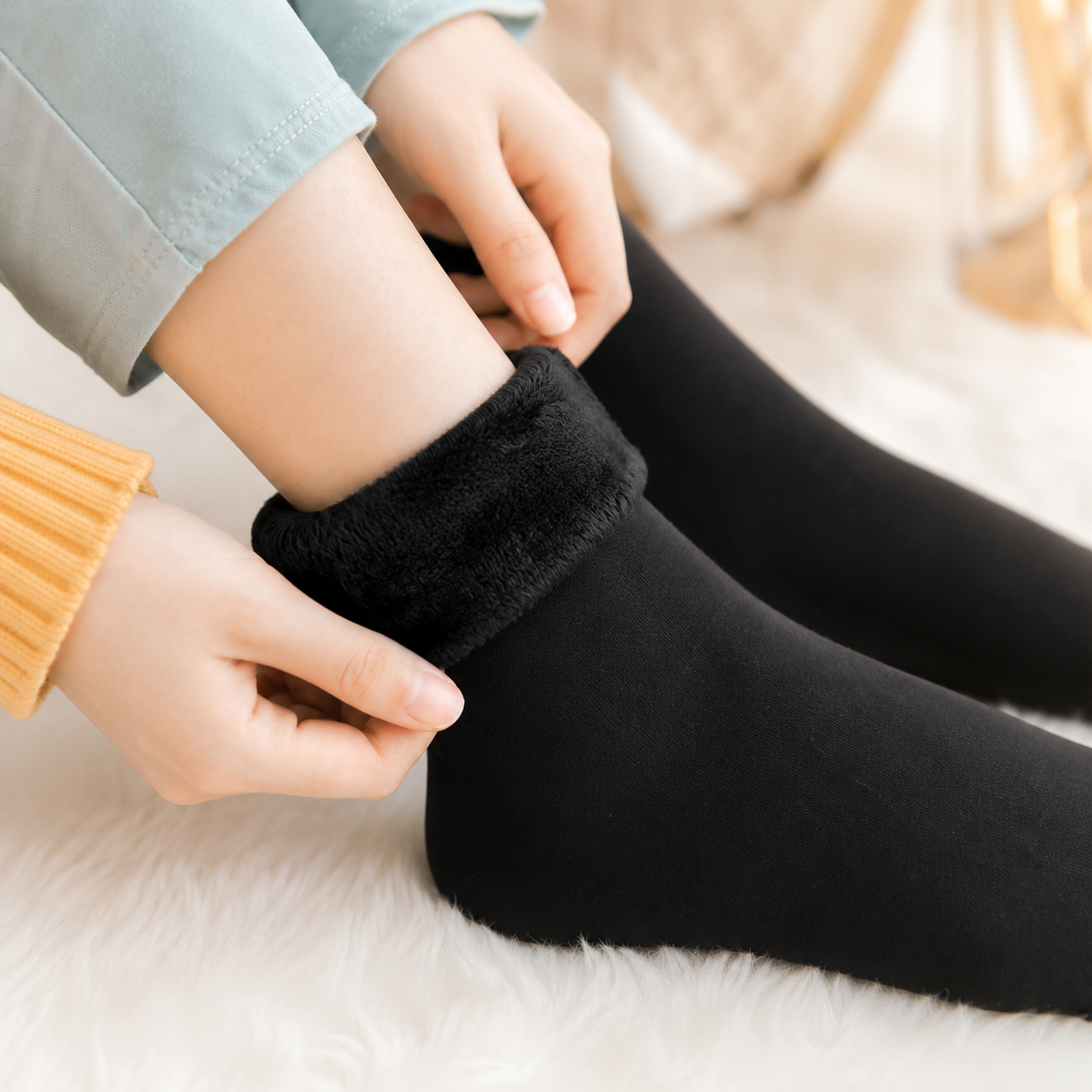 Pack 12 Pares de Calcetines Térmicos Forrados para Invierno