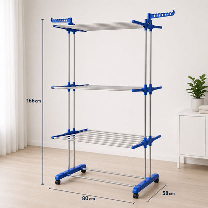 Tendedero Vertical de 3 Niveles - Más Capacidad, Menos Espacio Ocupado