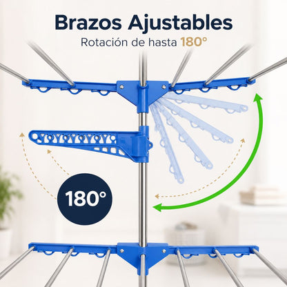 Tendedero Vertical de 3 Niveles - Más Capacidad, Menos Espacio Ocupado