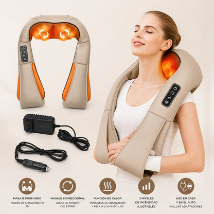 Masajeador Eléctrico para Cuello, Hombros y Espalda con Masaje Profundo