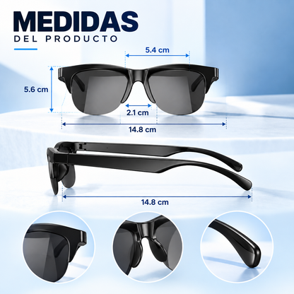 Gafas de Sol Inteligentes Unisex con Bluetooth, Audio y Llamadas
