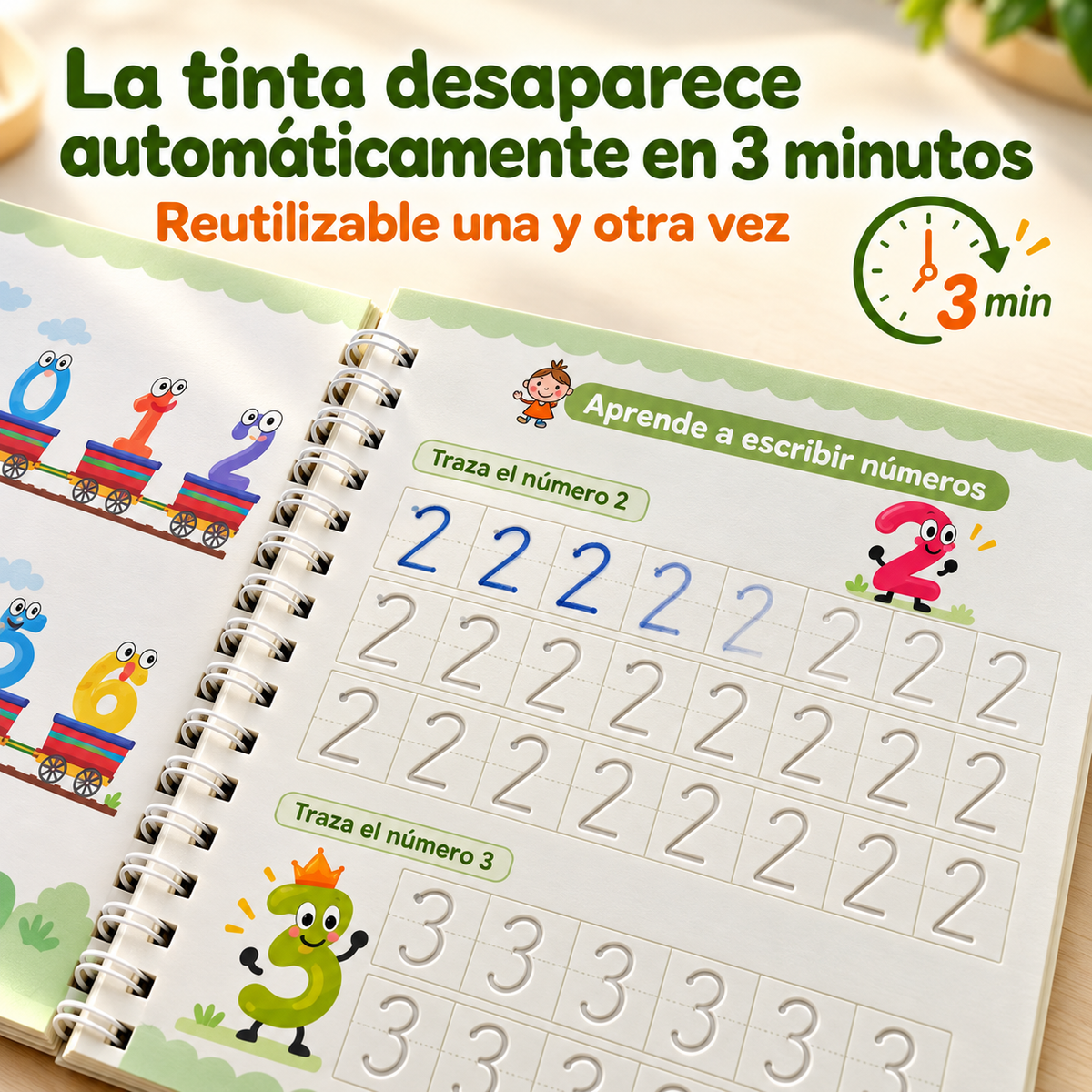 Set de 4 Cuadernos Mágicos de Caligrafía Reutilizables
